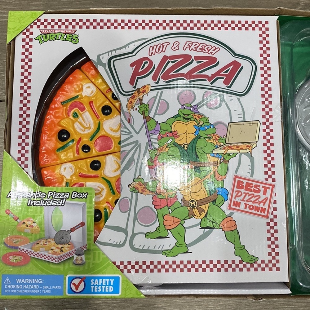 TMNT Ninja Turtle Pizza Play set Includes Pizza and Box, Plates, pizza s…